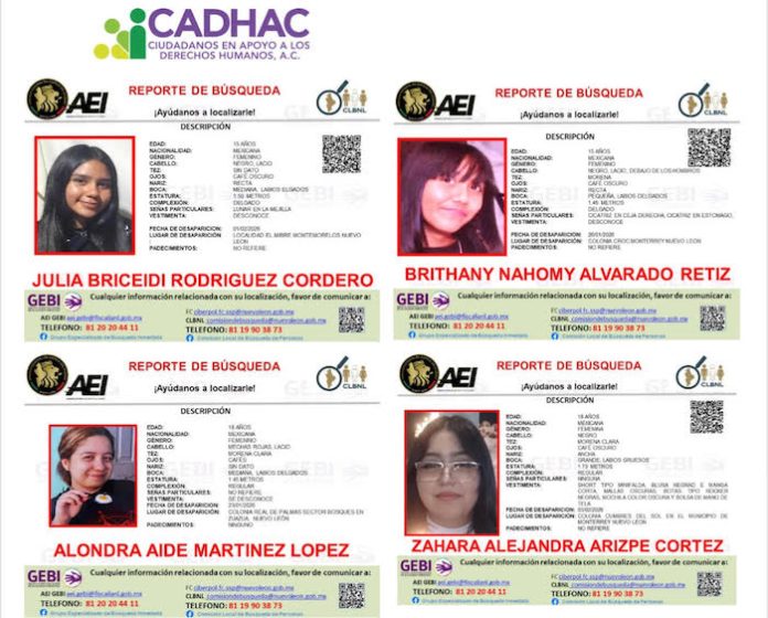 CADHAC exige búsqueda inmediata de adolescente desaparecida en Nuevo León