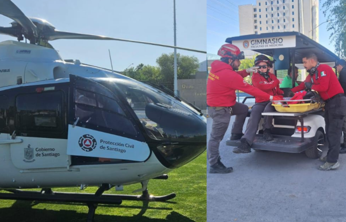 Helicóptero salva tiempo y vida: evacúan a bebé tras ingerir cloro en la sierra de Santiago