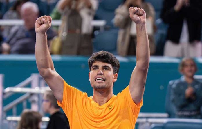 Alcaraz inicia firme ante Fonseca camino a 3R en Miami