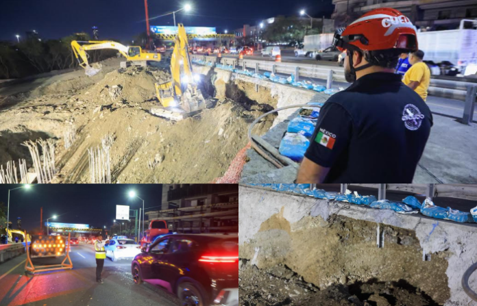 Cierran carril exprés de Morones Prieto por daños en talud del Río Santa Catarina