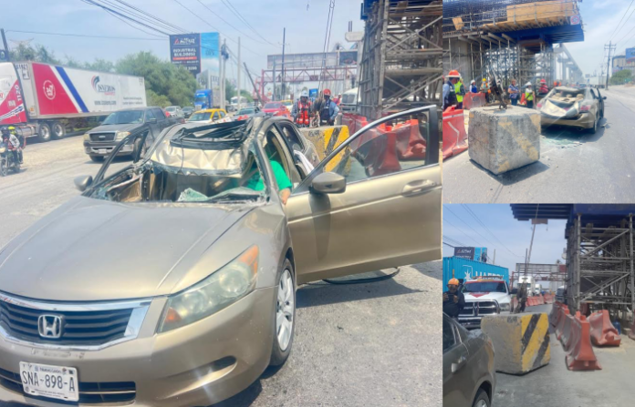 Falla en grúa desata accidente en Miguel Alemán; conductor resulta lesionado