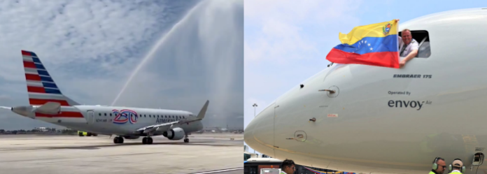 Video: Llega a Venezuela primer vuelo comercial de EU tras 7 años de suspendida conexión aérea