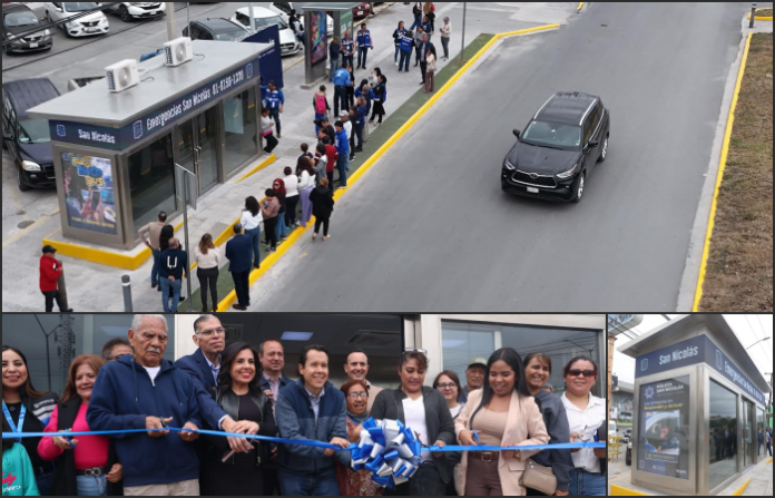Instala Daniel Carrillo segundo parabús climatizado en San Nicolás como parte de plan de modernización urbana