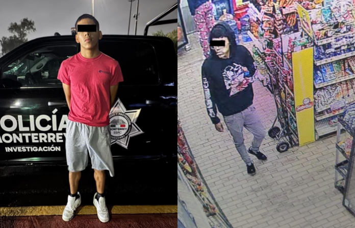 Detienen a joven investigado por asalto a tienda Oxxo en Monterrey
