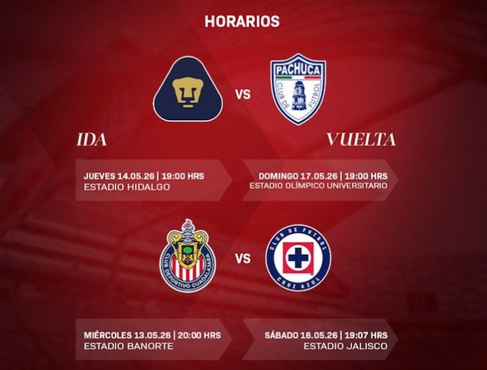 Definidas las semifinales del Clausura 2026; Chivas va ante Cruz Azul y Pumas se mide a Pachuca