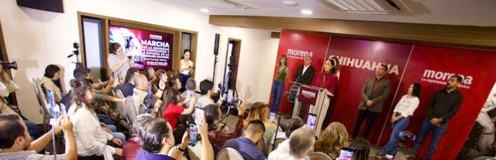 Morena impulsa marcha y pide desafuero de Maru Campos por presunta intromisión extranjera