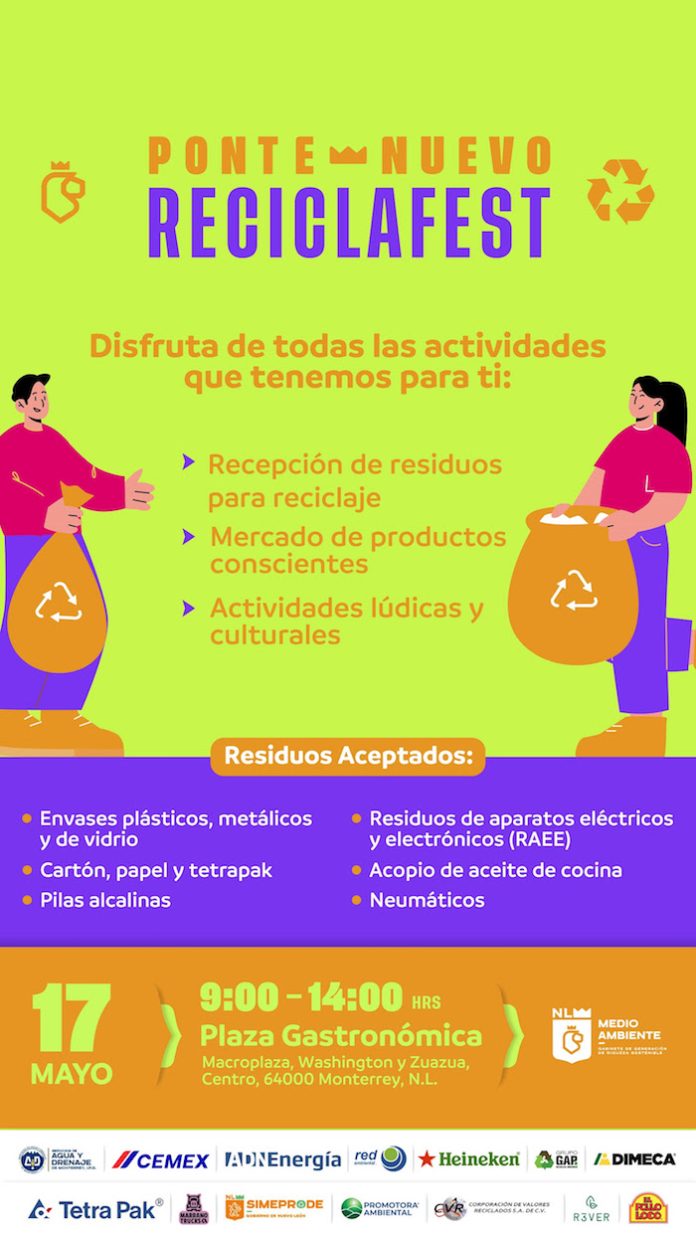 Monterrey se alista para el Reciclafest con jornada ambiental y acopio ciudadano