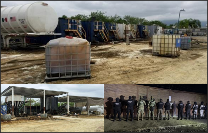 Ejército y Guardia Nacional aseguran más de 500 mil litros de presunto hidrocarburo en Allende