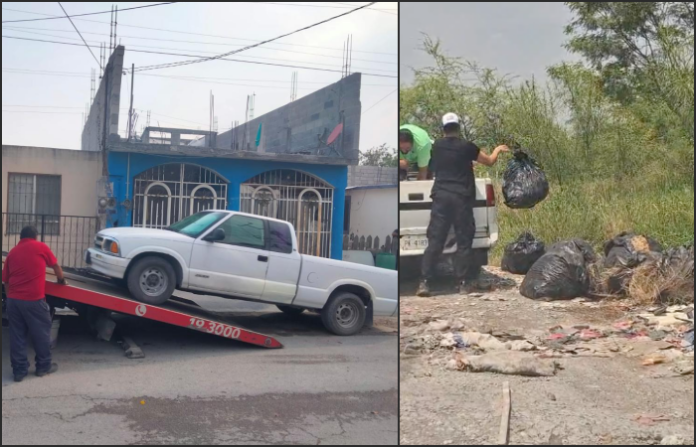 Captan a hombres tirando basura en Juárez; aseguran camioneta tras operativo