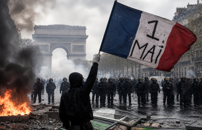 Video: Se registran enfrentamientos en París durante la marcha por el Día del Trabajador