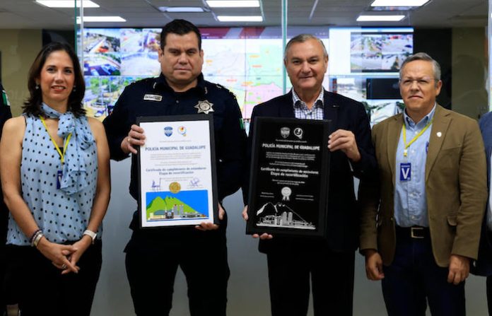 Policía de Guadalupe obtiene certificación nacional y se coloca entre las mejor evaluadas del país