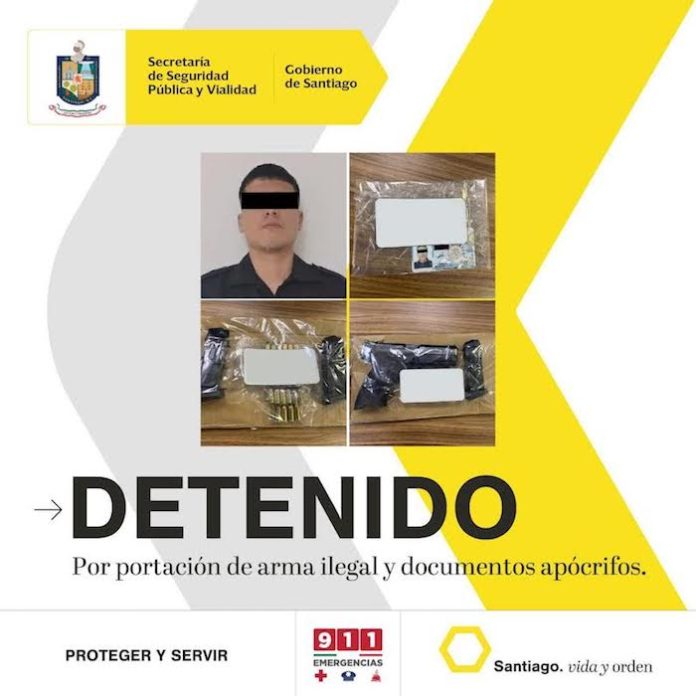 Detienen en Santiago a supuesto escolta armado con licencia presuntamente falsa