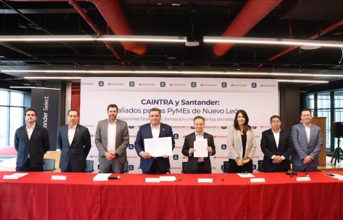 Santander y CAINTRA anuncian bolsa de 100 millones de pesos para impulsar PyMEs en Nuevo León
