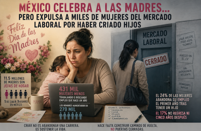México celebra a las madres… pero expulsa a miles de mujeres del mercado laboral por haber criado hijos