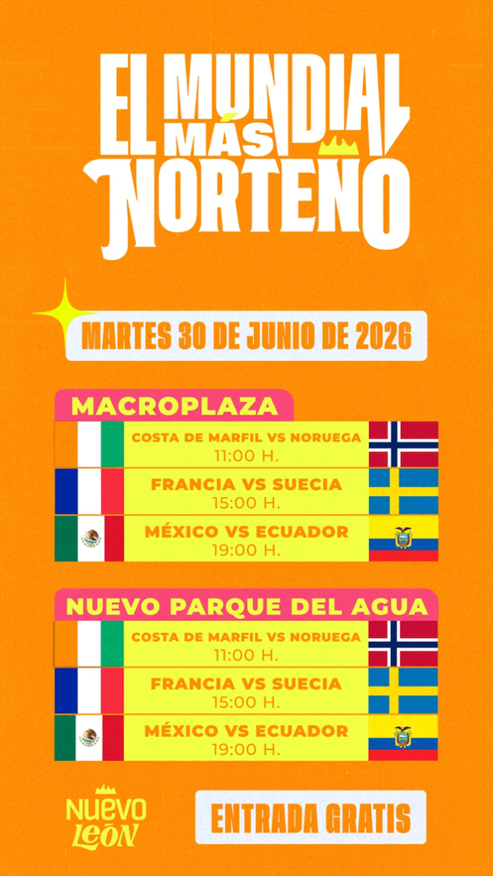 Invitan a disfrutar el Mundial 2026 con transmisiones y actividades gratuitas en Nuevo León