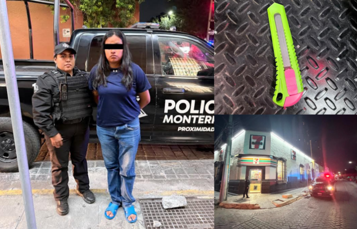 Joven de 18 años es detenida tras presunto intento de asalto a tienda de conveniencia en Monterrey