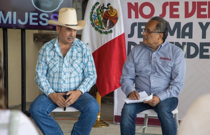 Andrés Mijes lleva asambleas de la 4T Norteña a Hidalgo y Mina; plantea impulsar desarrollo para el norte del estado