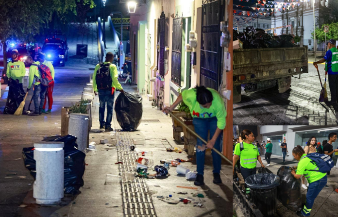 Más de 130 mil aficionados dejaron 12 toneladas de basura tras el triunfo de México; Monterrey desplegó operativo especial de limpieza