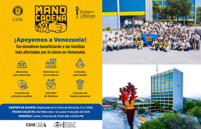 UANL instala centro de acopio para apoyar a damnificados por desastre en Venezuela