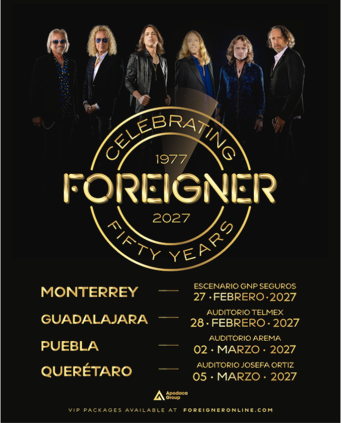 FOREIGNER regresará a México en 2027 para celebrar 50 años de trayectoria