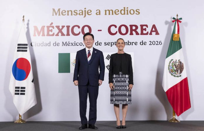 Sheinbaum recibe al presidente de Corea del Sur en visita oficial a México