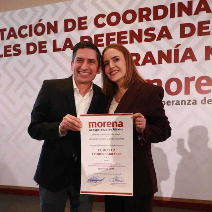 Felipe de Jesús Cantú felicita a Clara Luz Flores tras su designación en Morena