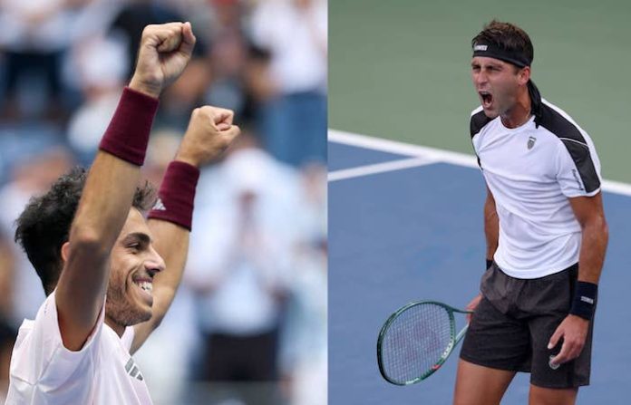 Cerúndolo y Etcheverry, amigos dentro y fuera de la cancha, avanzan juntos a octavos del US Open