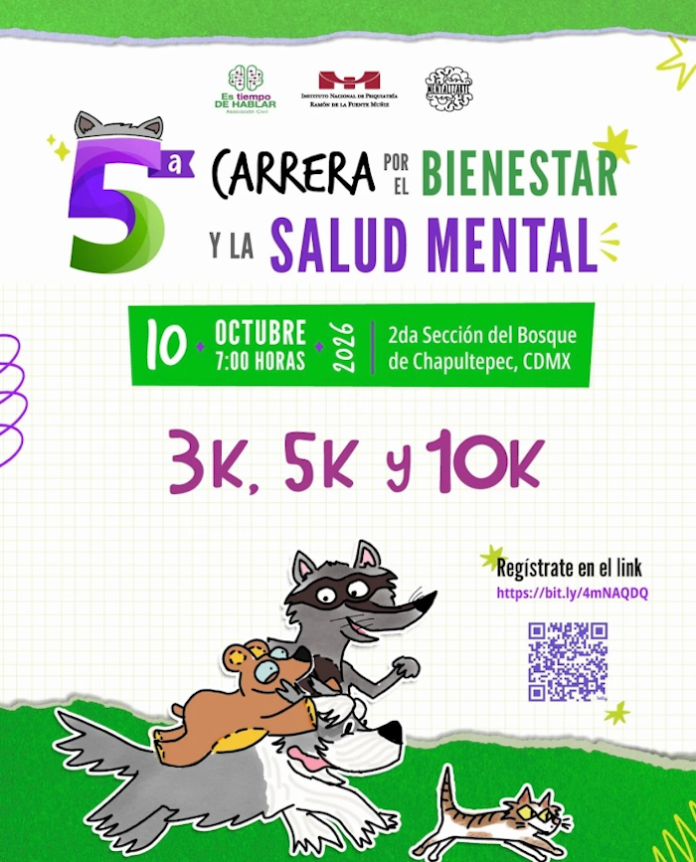 5ª Carrera por el Bienestar y la Salud Mental se realizará el 10 de octubre en Chapultepec