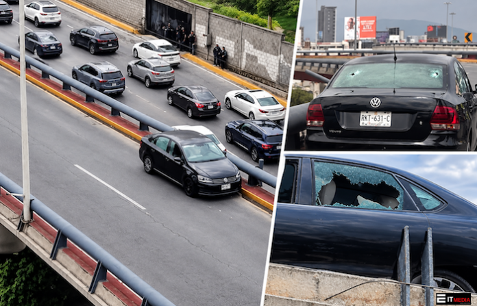 Ejecutan a dos hombres a balazos en plena avenida entre Monterrey y San Pedro