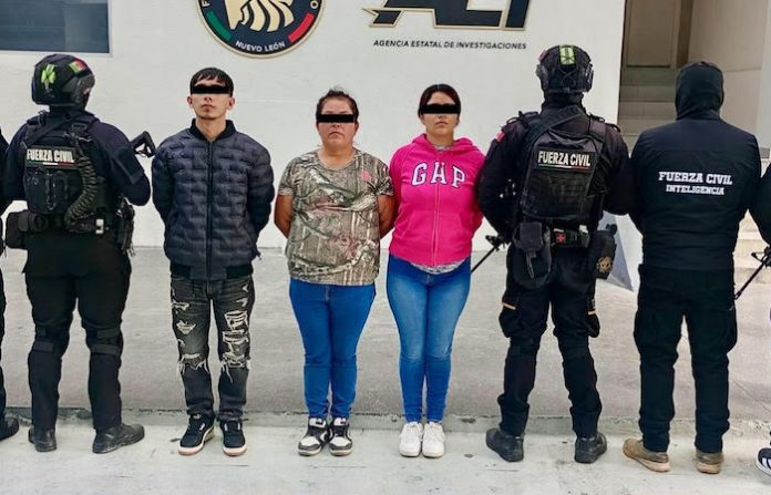Capturan a tres personas en Hualahuises; investigan a una mujer por presunta extorsión