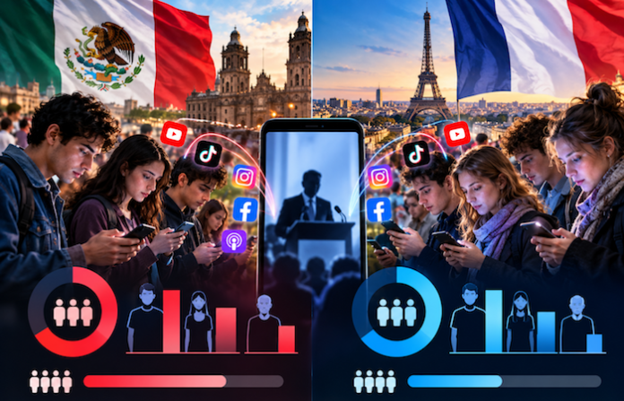 Creadores de contenido ganan terreno en la información política: 39% de los mexicanos les presta atención y Francia registra 40% de usuarios