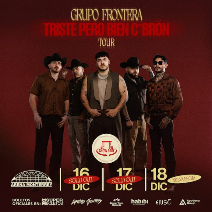 Grupo Frontera suma tercera fecha en Monterrey y prepara cierre de gira con tres noches en la Arena