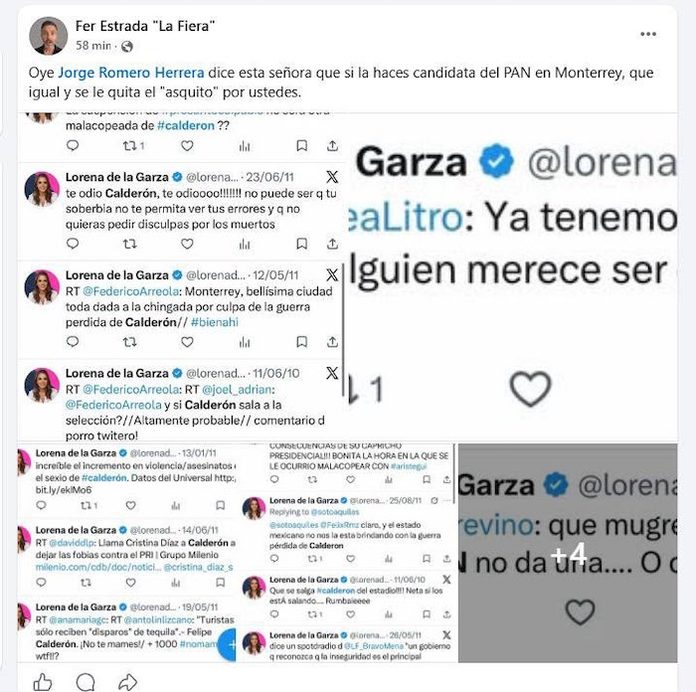 Publicaciones antiguas de Lorena de la Garza vuelven a circular en redes sociales