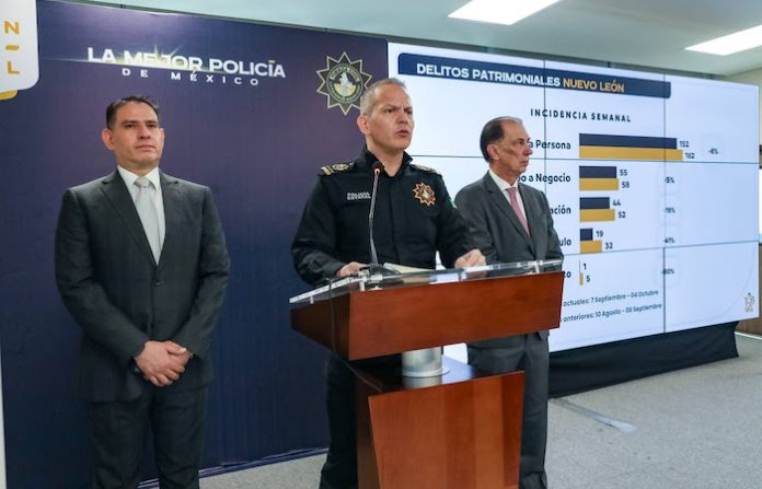 Nuevo León reporta reducción de 76% en homicidios y baja en robos