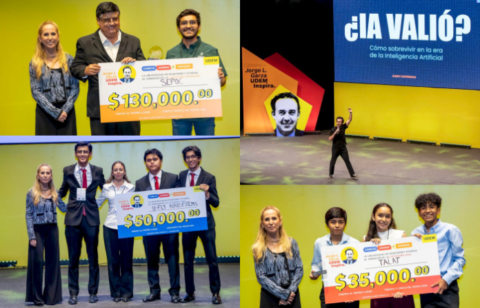 Jóvenes crean drones de rescate, teclados con gestos e innovaciones con IA; UDEM premia su talento